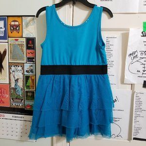 Route 66 dress Large sleeveless lined tiered tulle skirt rhinestone bling